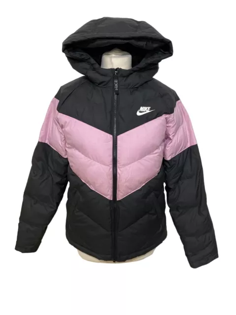 Nike Girls Black Padded Puffer Jacket Coat Size XL 158cm-170cm Age 13/14/15