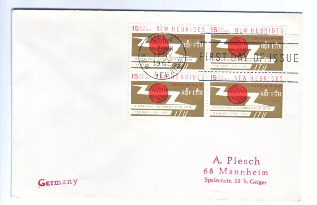 NEW HEBRIDES   Brief  cover  lettre  1965  UIT