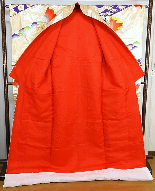 Japanese Kimono Uchikake Luxurious Wedding Embroidery Pure Silk Gold K481 3