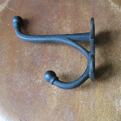 Vintage Thick Cast Iron Tack, Barn, or Coat Hook with Ball Finials, 6 Inch 3