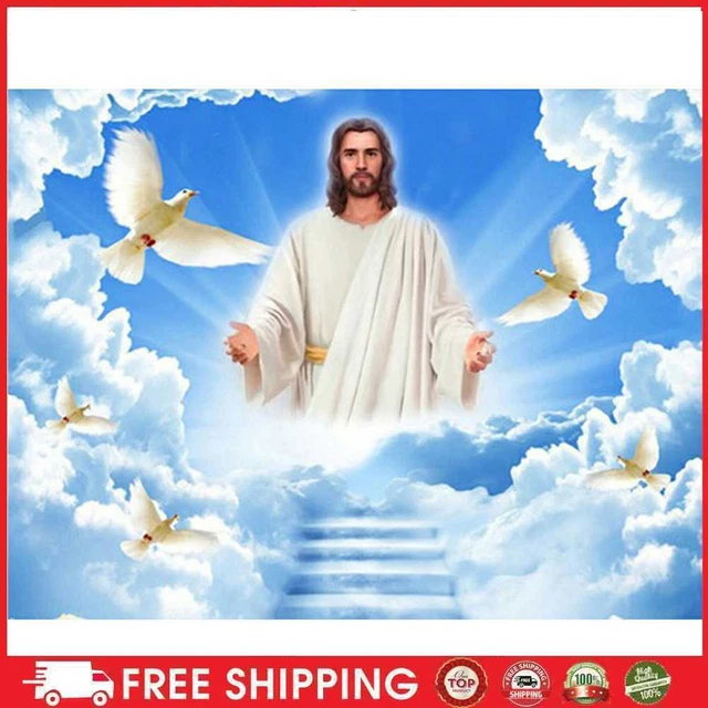 Kit 5D Imágenes de Estrás Hágalo usted mismo Paloma Jesús Dios Taladro Redondo Completo Pintura de Diamantes