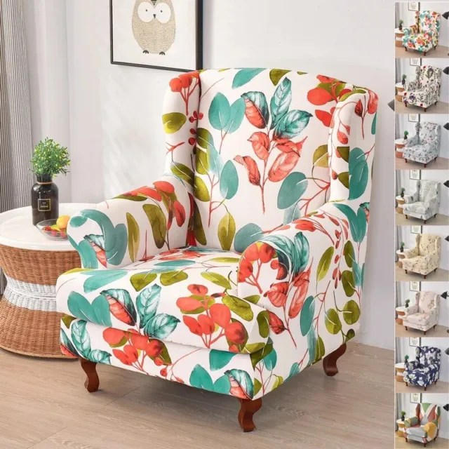 Prints Elastic Wing Chair Cover Single Sofa Slipcover King Back Armchair Covers