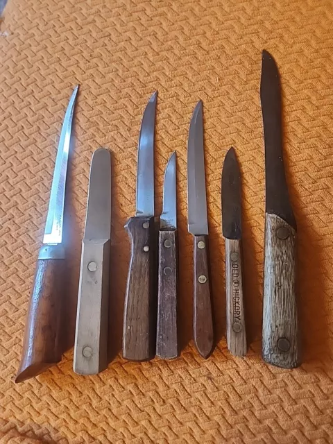 USED KITCHEN KNIVES LOT OF 7 - Different Sizes, Types, & Makers AS IS!