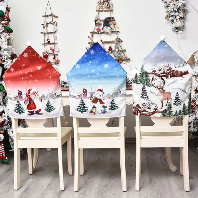 del hogar Cubiertas de silla de Navidad Santa Claus Hat Mesa de comedor