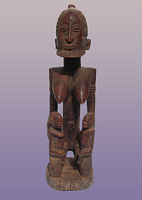 African Dogon Maternity Figure With Twins  From Mali 19 1/2 " Tall Was $775
