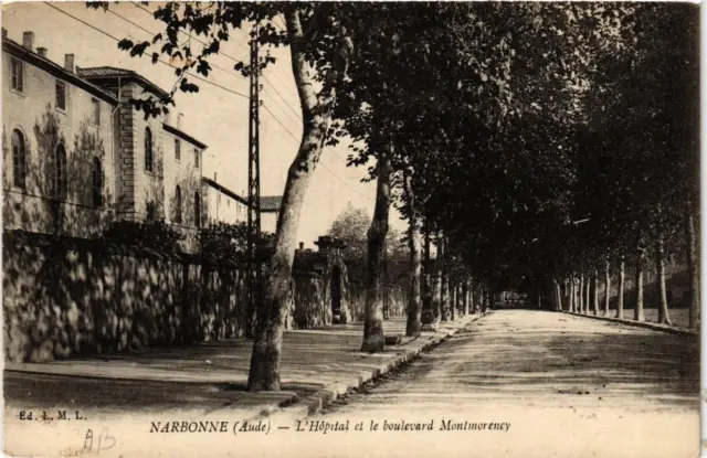 CPA NARBONNE L'Hospital et le boulevard Montmorency (618241)