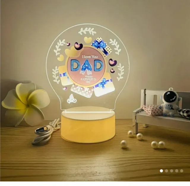 1pc I Love You Dad 3D Night Light,  Perfect Father's Day Gift