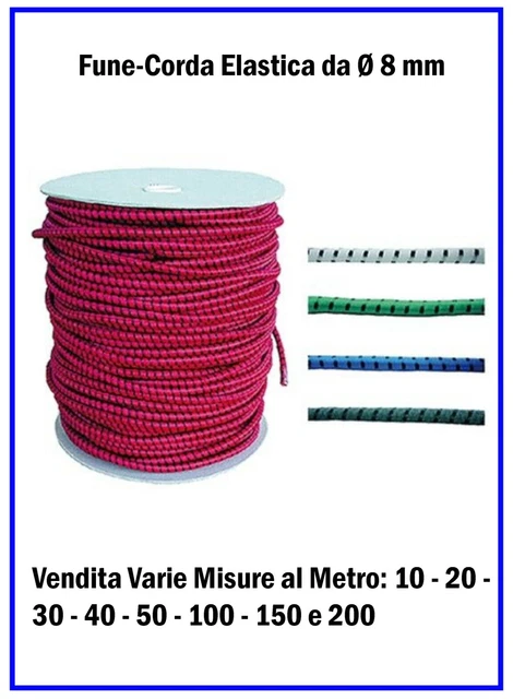 2 Corde Elastiche Diametro 8 Mm Con Ganci In Acciaio, Portapacchi Resistenti, Marca Maurer - 2