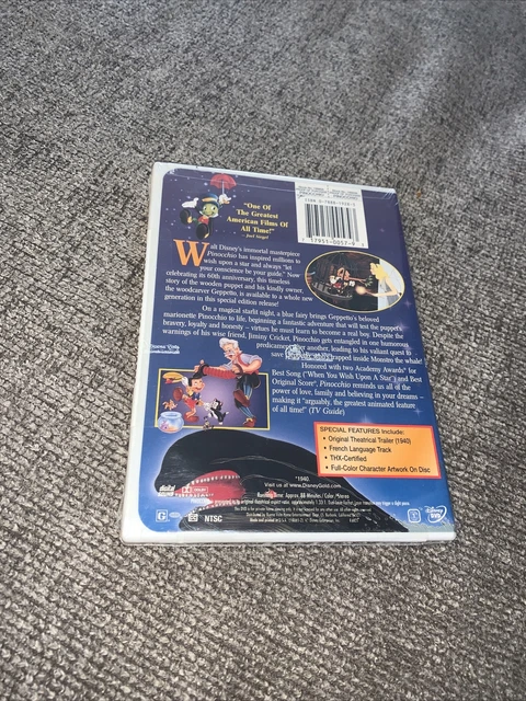 Pinocchio (DVD, 1999) Walt Disney Gold Classic Collection Sealed New! 2