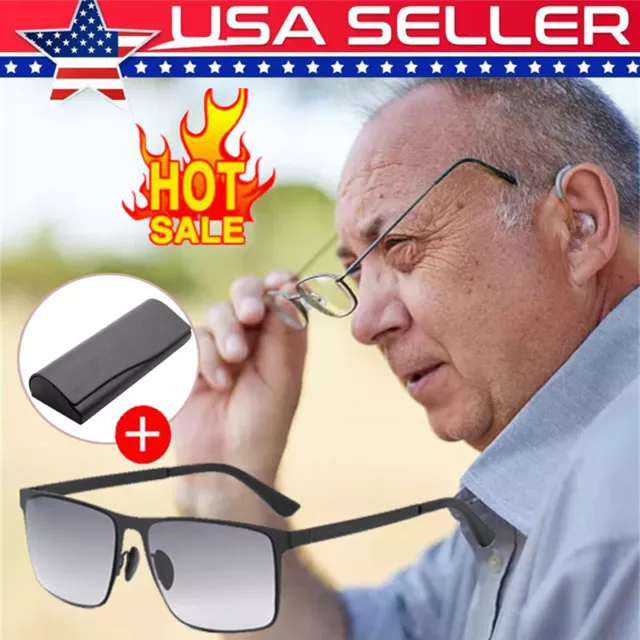 Photochromic Progressive Multifocal Reading Glasses 180° Rotatable -Sunglasses