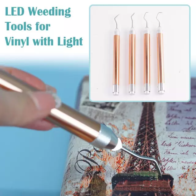LED Weeding Tool For Vinyl w/ Light Removing Tiny &Iron.on NEW Paper Vinyl 9CM5