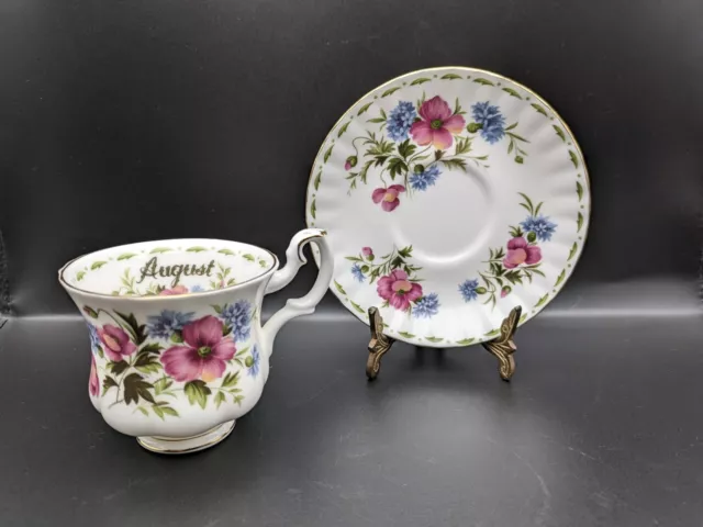 Royal Albert Flower of the Month Series August Coffee Cup and Saucer 'Poppy'