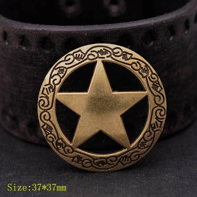 Rangers Star Conchos - Concho Grabado Occidental Cuero Artesanías Tornillador Trasera 10 PIEZAS