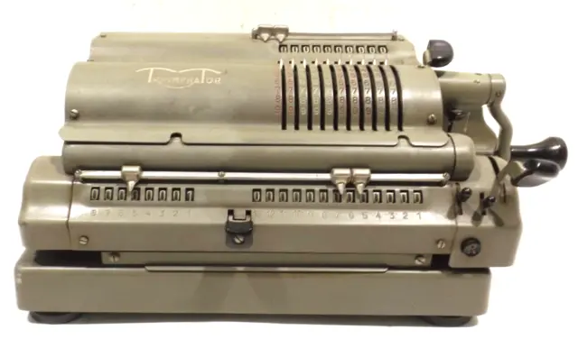 Antiguo Vintage Triumphator Calculadora Crn 1-235409 Verde Oliva - Bloqueado