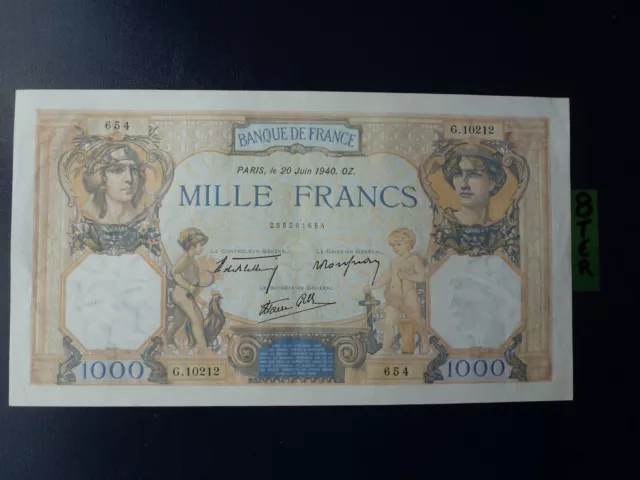 billets de 1000 fr  CERES ET MERCURE 1940