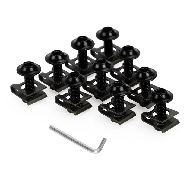 Fairing Clips MOTORCYCLE ALUMINUM FAIRING Screen M6x20mm Screw Bolts Clips kit Black ...