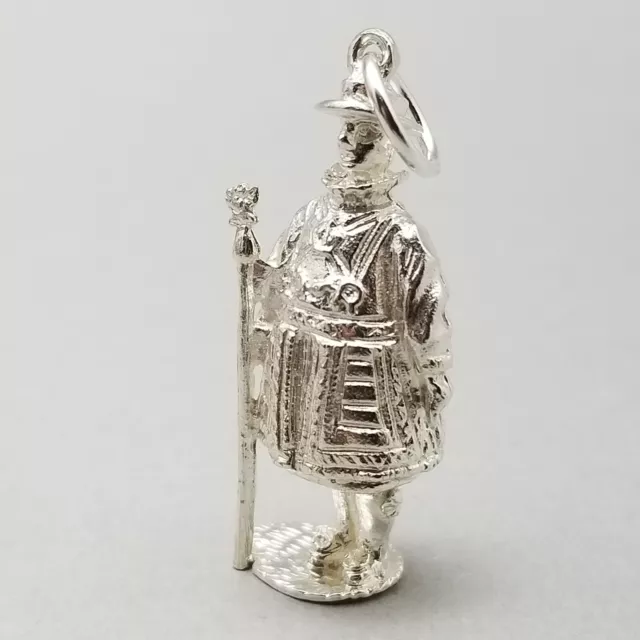 Solid Sterling Silver London Beefeater Guard Charm Pendant - 8.6g