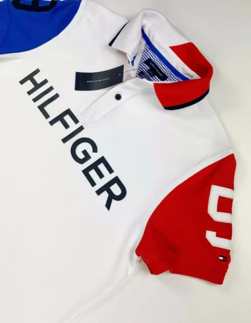 Tommy Hilfiger blocco colore su misura rosso/bianco/blu/polo-CTRL £75