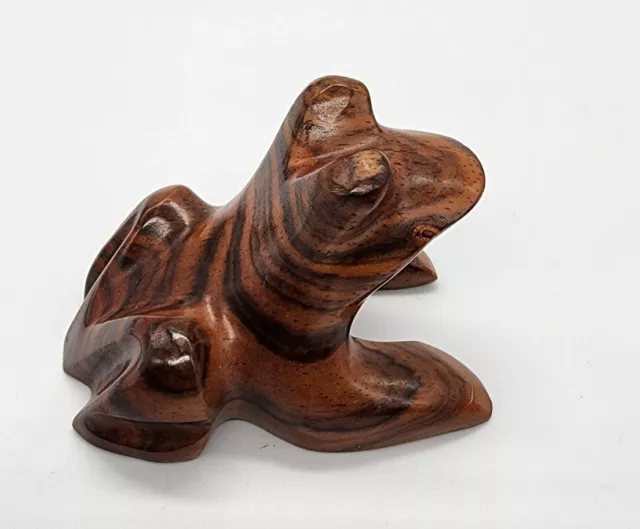 VTG - Hand Carved Wood Frog Toad Figure Wooden Sculpture - Very Unique - 🐸