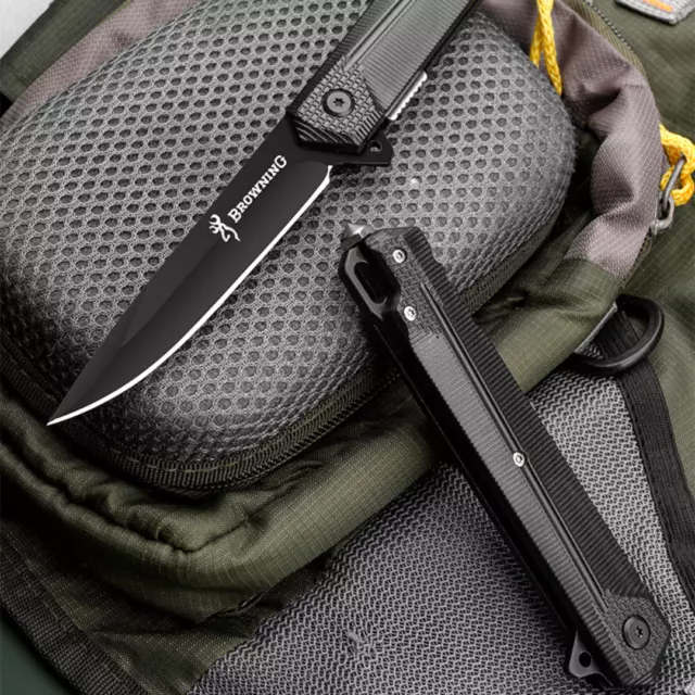 Browning Folding Knife Hunting Camping Fishing Outdoor Tactical Pocket tool EDC