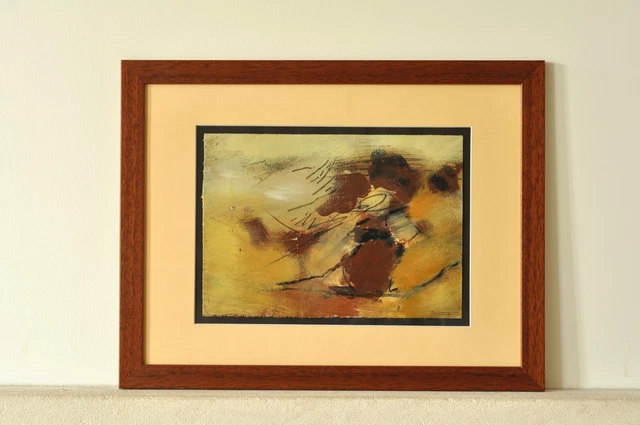 Tableau Abstrait Original Françoise GOY Bacchus - Huile Sur Toile Encadrée Et Signée - Années 90