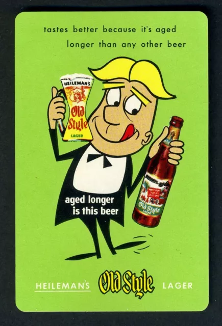G. HEILEMAN BREWING CO., La CROSSE, WI. OLD STYLE LAGER SINGLE PLAYING CARD 1950
