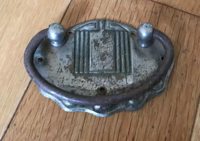 Antique Reclaimed Art Nouveau Furniture Cabinet Door Plate Drawer Handle Pull 5