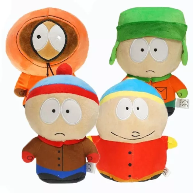 south park peluches lot de 4 doudous kenny cartman  kyle et stan 18cm jouet