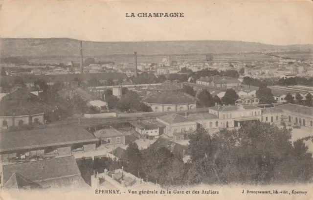 CPA 51 EPERNAY General View of the Station and Workshops