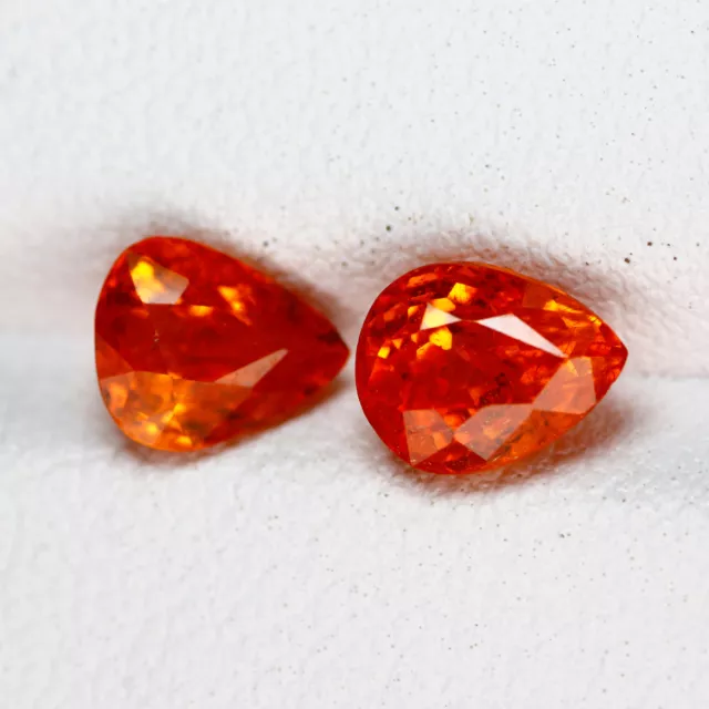 2.17 Cts Paired Spessartite Garnet Fanta Orange Untreated Natural Gemstone