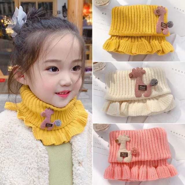 Winter Children'S Outdoor Windproof Warm Scarf Knitted Plush Thicken Scarf SPI