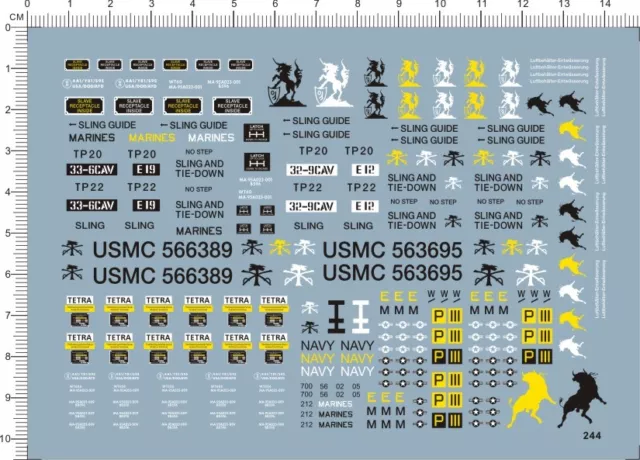 Usmc navy marines G10mm sling tetra Model kit Water Decal