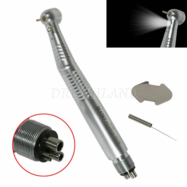 SEASKY Dental LED Fiber Optic High Speed Handpiece Large Head 4 Holes TD4 MLX