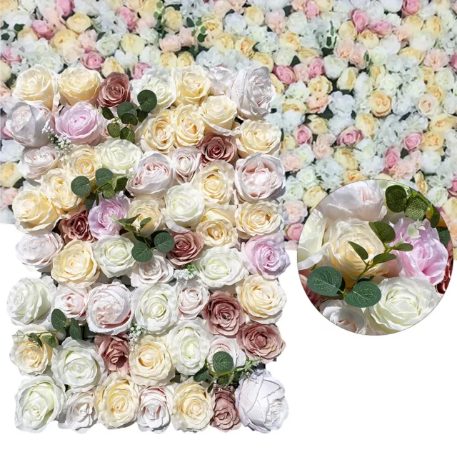 12 Stück Künstliche Rose Blume Wandplatte Blumen Home Hochzeit Hintergrund Dekor