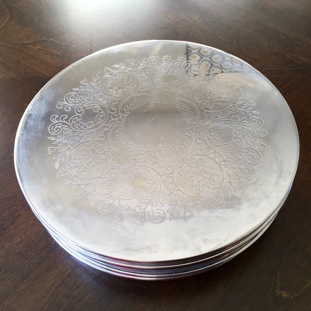 Silver Plated Coasters Set Of Six Old Sheffield Design Without Holder