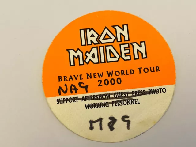 Iron Maiden Rare Official 2000 Brave New World Tour Eddie VIP Back Stage Pass