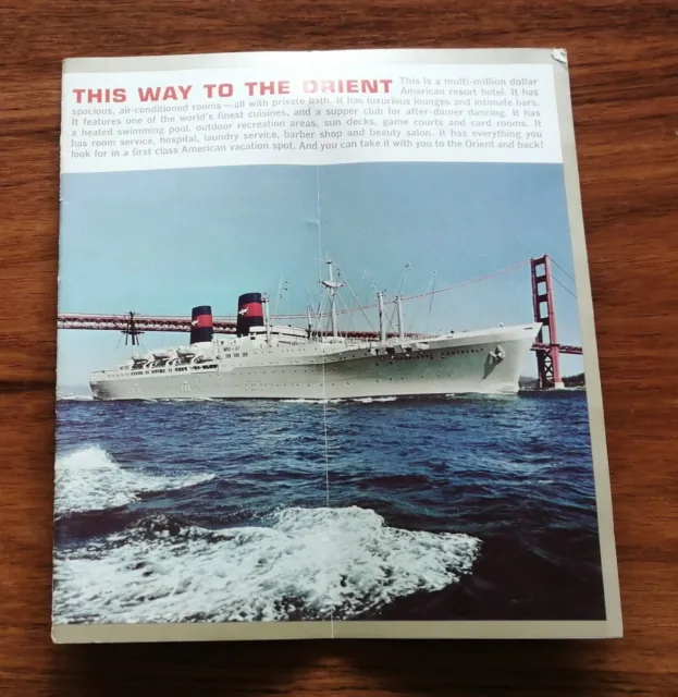 SS President Roosevelt, American President lines Mid 60s brochure