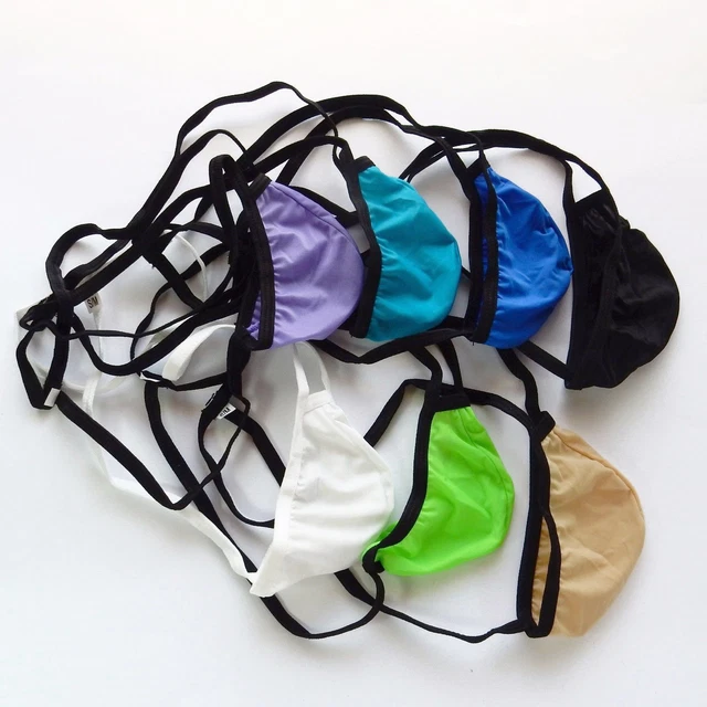 Monster BULGE Perizoma Da Uomo Semi Trasparente Giallo Con Perizoma Sul - Foto 8