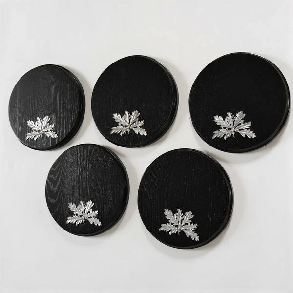 5 Pieza Placa de Jabalí Tablero Keiler Escudo de Trofeo Redondo Oscuro Af 19cm 5