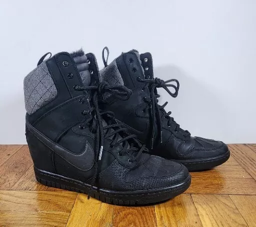 Nike Dunk Sky Hi Sneakerboot Wedge Women's Sz 9.5 Black H2O Repel 684954-002