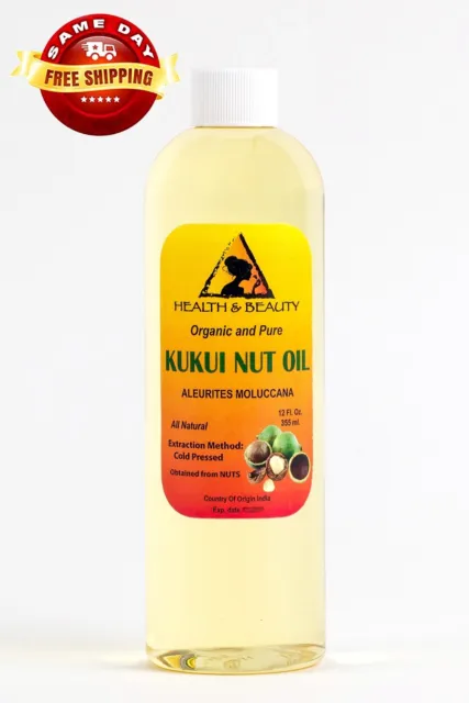 Kukui Nut Oil Organic Carrier Cold Pressed Natural 100% Pure 24 Oz