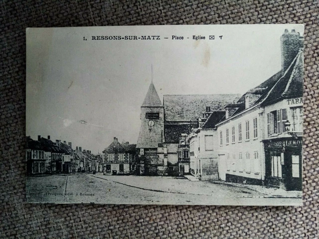 Cpa Ressons Sur Matz Place Église