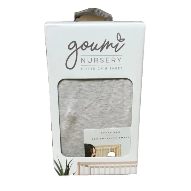 Goumikids Soft Bamboo Cotton Fitted Baby Crib Sheet Strom Gray - New
