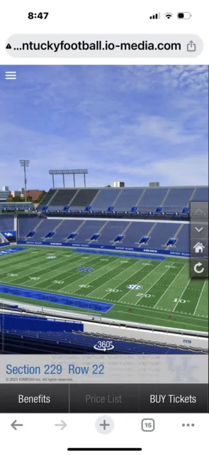 3 KENTUCKY VS  TENNESSEE TICKETS SEC 229 ROW 25 Seats 31-33. Must Purchase All 3