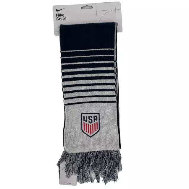 Nike USA Local Verbiage Scarf USMS Knit Fringe Blue White Unisex One Size
