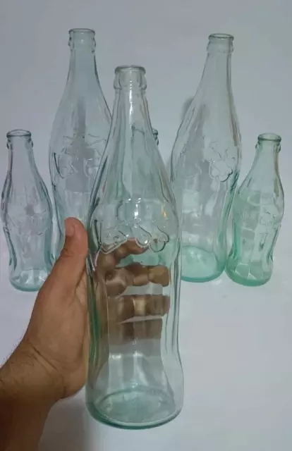 Lot 6 Collection of vintage Coca-Cola bottles of embos arabic writting old clean 3