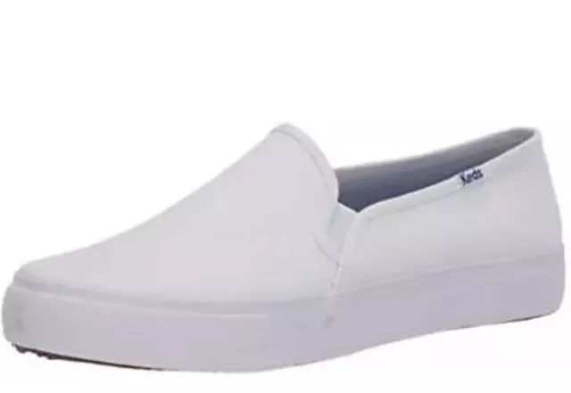 Keds Double Decker Slip on Sneaker Womens White Canvas 8.5 Medium
