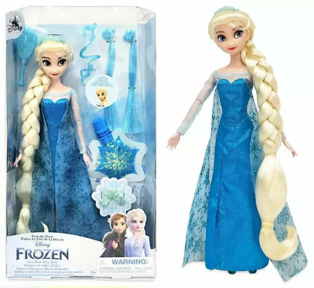 New 2021 Disney Store Elsa Hair Play Doll, Frozen Gift