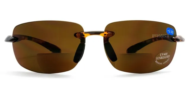 RIMLESS BIFOCAL SUNGLASSES Sun Reader UV400 Sport Reading Glasses For ...