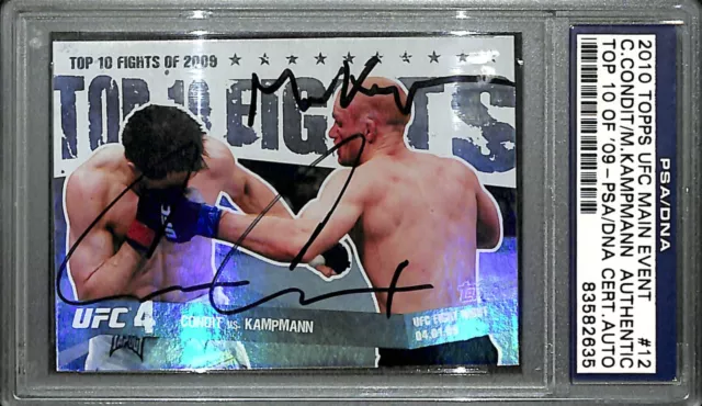 Carlos Condit Martin Kampmann Signed 2010 Topps UFC Main Event Card #12 PSA/DNA